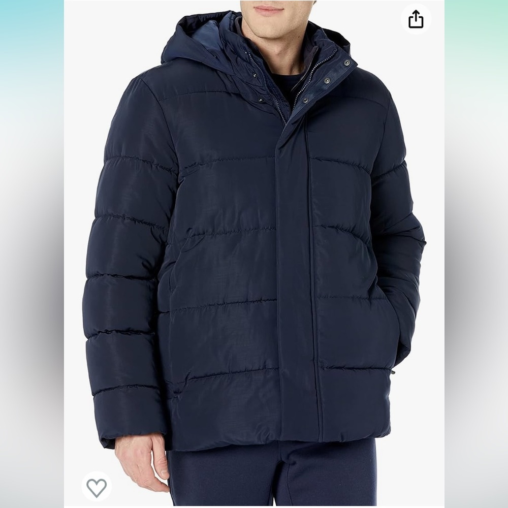 Amazon Aware Men's Recycled Polyester Hooded Puffer Jacket NWT